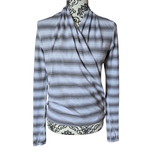 Lululemon Radiant Long Sleeve Capilano Stripe White Slate - Picture 1 of 14